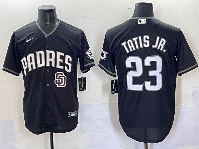 Men 2025 San Diego Padres #23 Tatis jr Black Game Nike MLB Jersey style 7039->houston texans->NFL Jersey